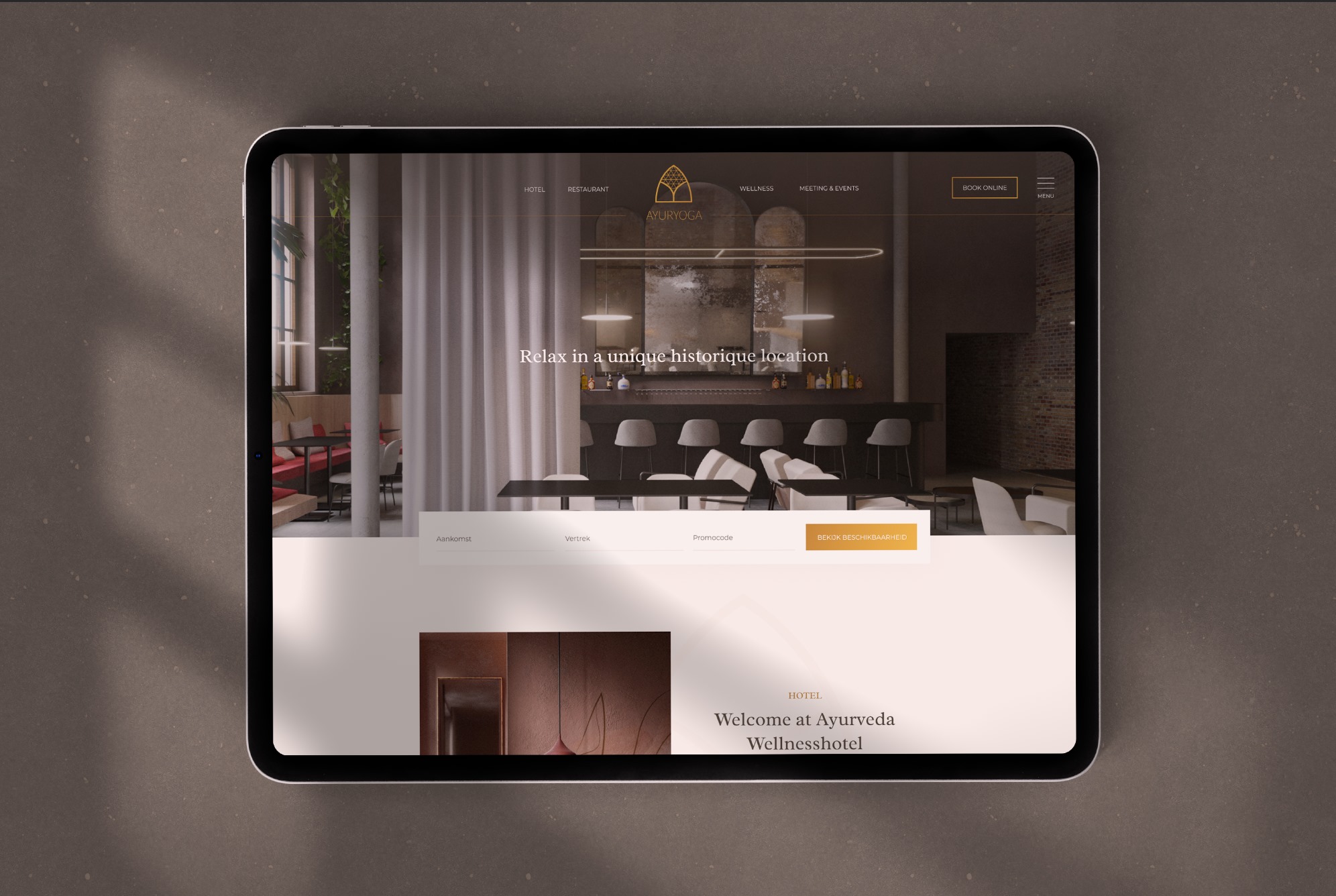 Ayuryoga website Ayuryoga website: Webdesign